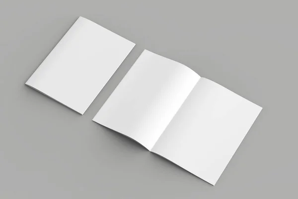 Softcover Magazine Brochure Mock Isolated Soft Gray Background Illustration — Stock Photo, Image