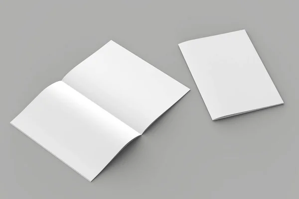 Softcover magazine or brochure mock up isolated on soft gray bac — Stock Photo, Image