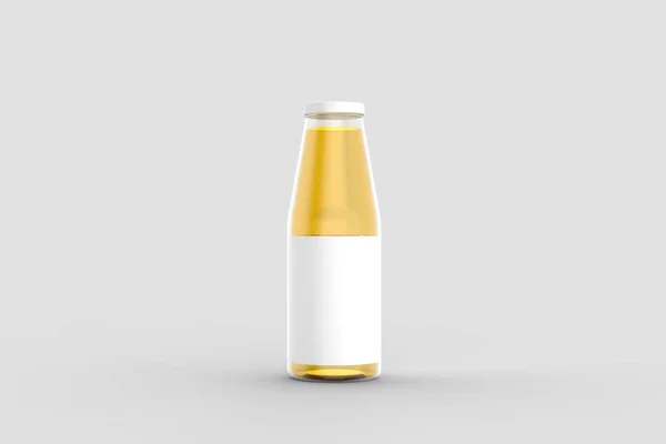 Juice bottle mock up isolated on soft gray background. 3D illustration