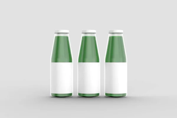 Botella Jugo Simulan Aislado Sobre Fondo Gris Suave Ilustración — Foto de Stock