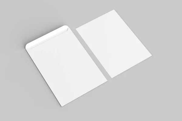 Envelope Mock Isolated Soft Gray Background Illustration — Stock Photo, Image