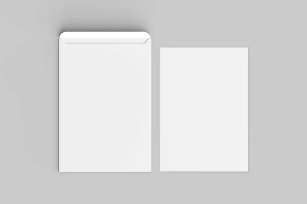 Envelope Mock Isolated Soft Gray Background Illustration — Stock Photo, Image