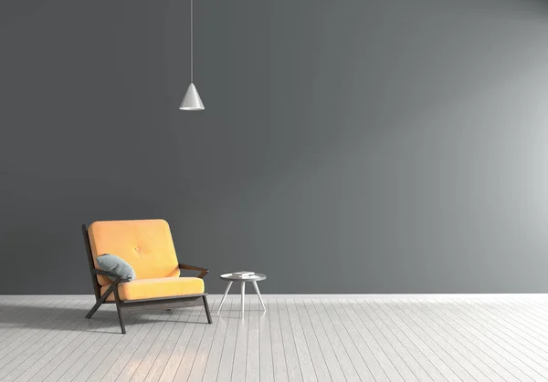 Minimalistický Moderní Pokoj Křeslem Skandinávský Styl Design Interiéru Obrázek — Stock fotografie