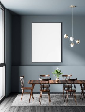 Poster çerçevesi modern yemek odasında alay. İskandinav tarzı d