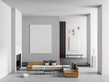 Poster çerçevesi şömineli geniş lüks iç kadar alay.