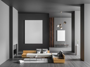 Poster çerçevesi şömineli geniş lüks iç kadar alay.