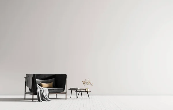 Koltuk minimalist iç. İskandinav tarzı hipster