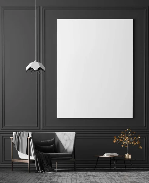 Mock up poster frames in Scandinavische stijl interieur met arcmha — Stockfoto