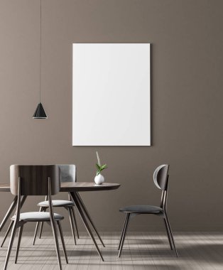 Iskandinav tarzı yemek odasında poster çerçevesi Mock kadar. Minimali