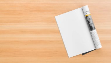 Gerçekçi, sol sayfa yalıtılmış dergi veya katalog mock up 