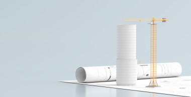 Towe ile planlar üzerinde bina veya mimari tasarım konsepti