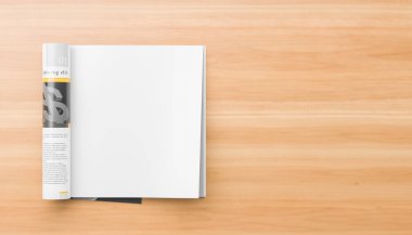 Gerçekçi, sağ sayfa izole, kare dergi veya katalog alay 