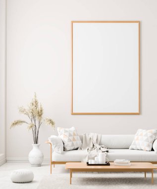 Poster çerçevesi İskandinav tarzı iç alay. Minimalist 
