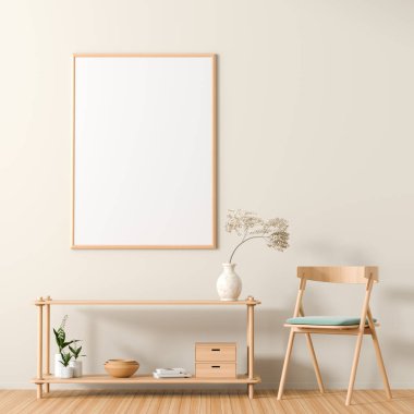 Poster çerçevesi İskandinav tarzı iç ahşap ile alay 