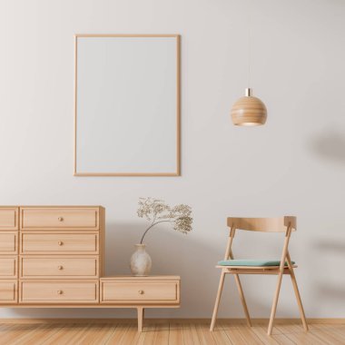 Poster çerçevesi İskandinav tarzı iç ahşap ile alay 