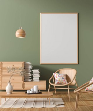 İskandinav tarzı iç afiş çerçeve kadar Mock