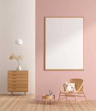 Poster çerçevesi İskandinav tarzı iç ahşap ile alay 