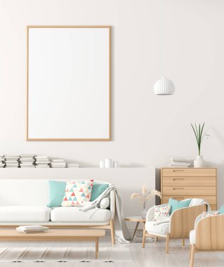 İskandinav tarzı iç afiş çerçeve kadar Mock