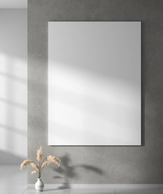 Modern tarzda iç mekanda poster çerçevesiyle dalga geç