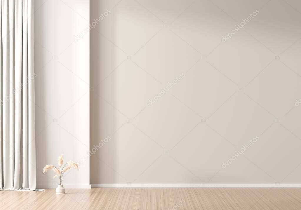 Empty wall mock up in Scandinavian style interior