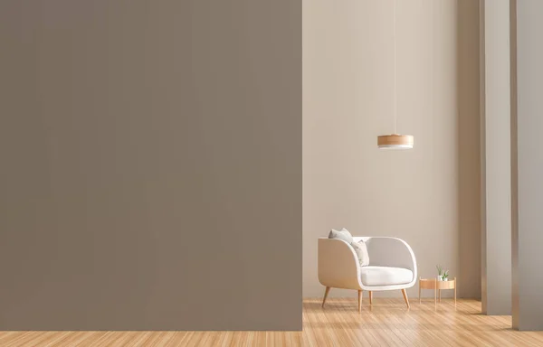 Empty wall mock up in Scandinavian style interior with armchair.