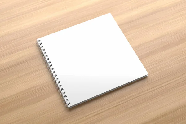 Realistic spiral binder square notebook mock up