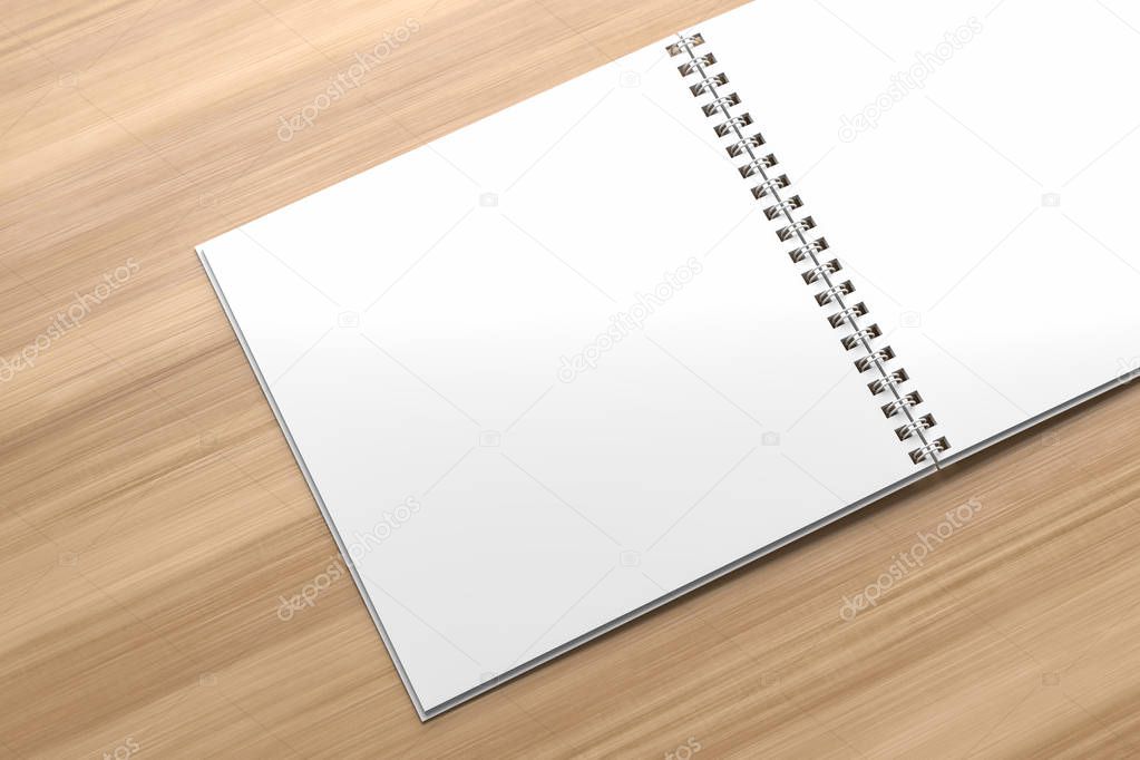 Realistic spiral binder square notebook mock up 