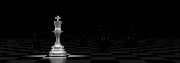 Design concept de afaceri cu piese de șah. Ilustrație 3D — Fotografie, imagine de stoc