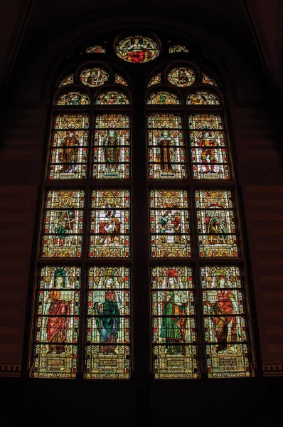 Janela de vidro colorido no Rijksmuseum em Amsterdã — Fotografia de Stock