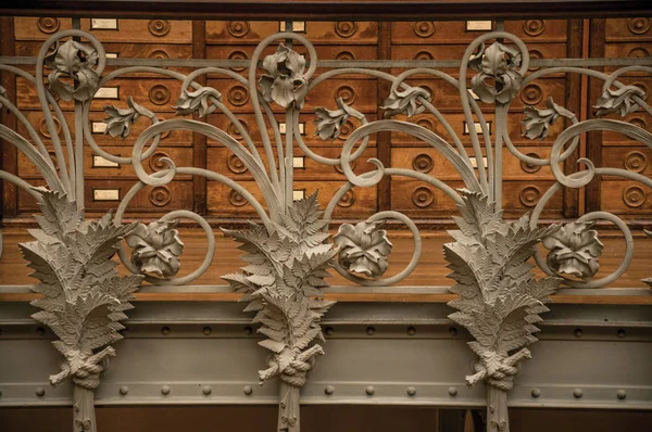 Paris'te demir korkuluk art Nouveau tarzı Dekorasyon — Stok fotoğraf