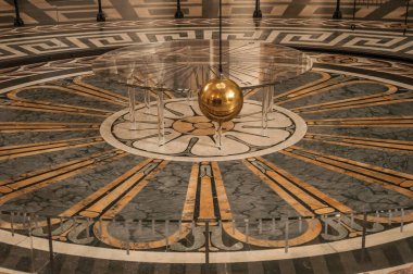 Foucault Sarkaç bakır topu Paris'te Pantheon içinde sallanan