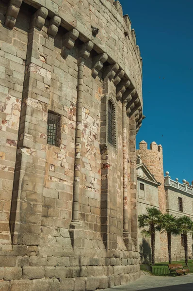 Back of the Cathedral merged with the city wall at Avila — Stock Photo, Image