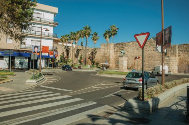 Merida eski Müslüman fort yakınında kavşak ile Sokaklar