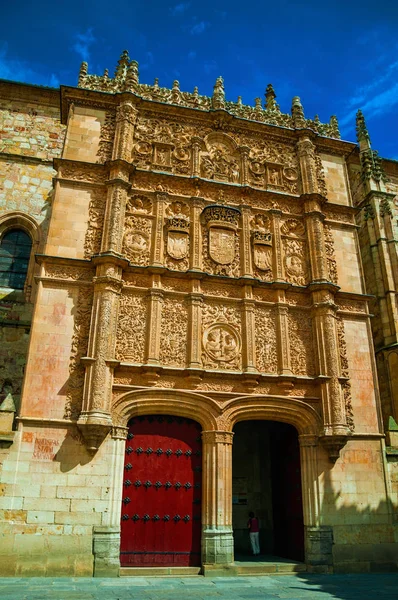 Fasáda s bránou na univerzitě v Salamanca — Stock fotografie