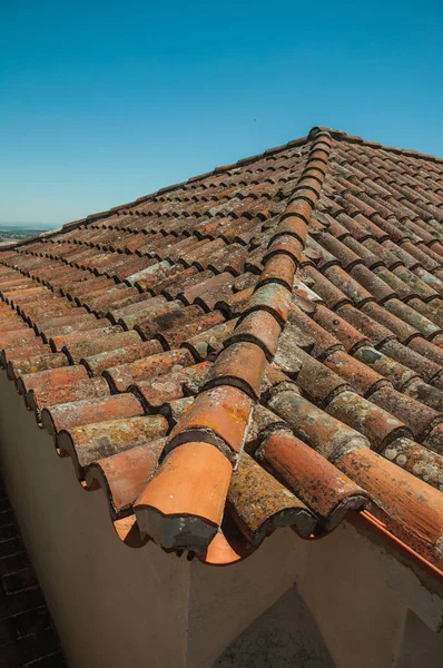 Dach mit Moos und Flechten bedeckt — Stockfoto
