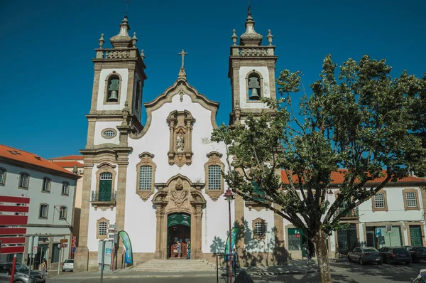 Iglesia de la Misericordia en estilo barroco y frondoso árbol — Foto de Stock