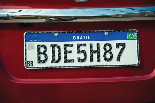 Placa de coche utilizada por los países del Mercosur —  Fotos de Stock