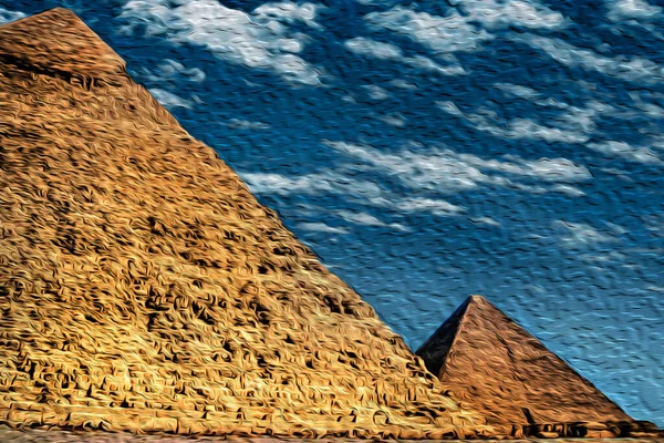 Stunning View Giza Pyramids Complex Old Necropolis Pharaohs Located Southwest — Stock Photo, Image