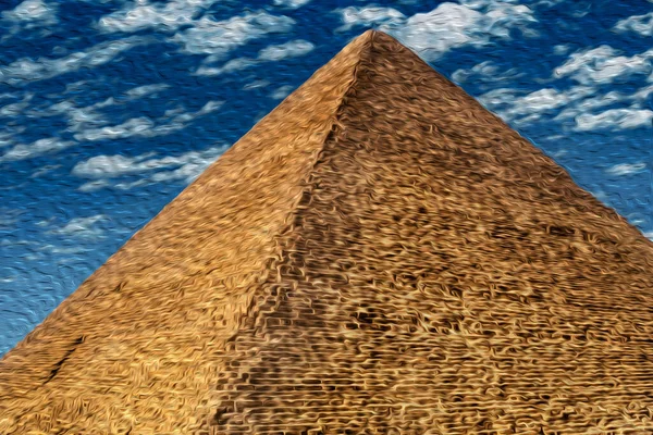 Primo Piano Della Piramide Del Complesso Giza Una Vecchia Necropoli — Foto Stock