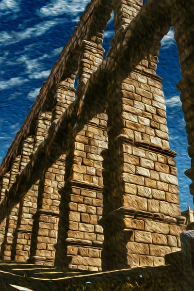 Roman Aqueduct Segovia Jeden Nejlépe Zachovalých Starobylých Akvaduktů Nejpřednější Symbol — Stock fotografie