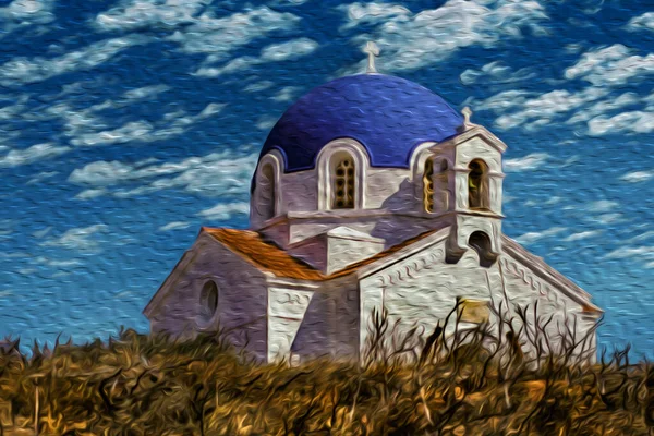 Kleine Orthodoxe Kirche Von Agios Ioannis Prodromos Mit Der Typischen — Stockfoto