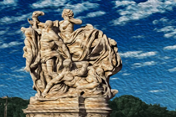 Imponente Scultura Scolpita Nel Marmo Una Giornata Sole Roma Incredibile — Foto Stock