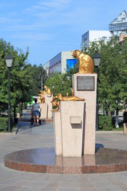 Tyumen, Rusya Federasyonu-Ağustos 14, 2018: kare Siberian kedi adanmış kedi kurtarmak