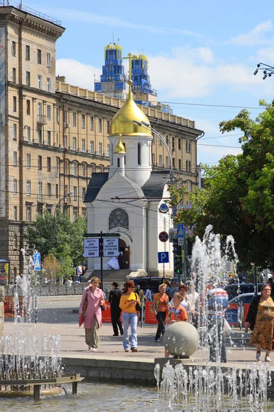 Novosibirsk Rusia Julio 2008 Capilla San Nicolás Centro Ciudad — Foto de Stock