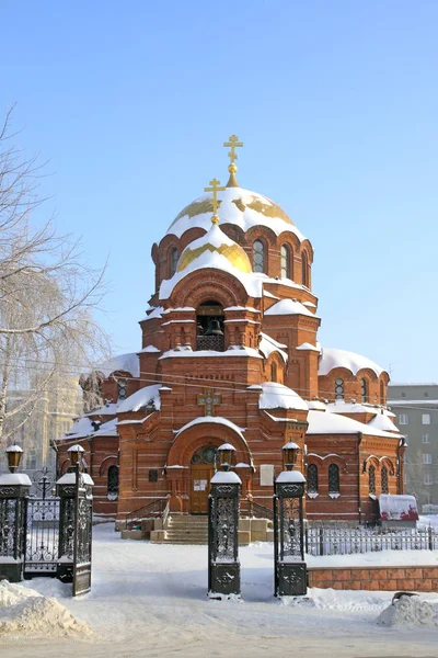 Novosibirsk Rússia Dezembro 2010 Igreja São Alexandre Nevsky Dia Ensolarado — Fotografia de Stock