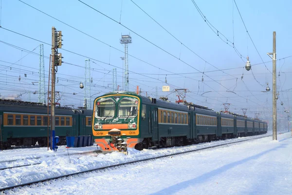 Novosibirsk Russia December 2010 Passenger Electric Train Novosibirsk Glavny Station — Stock Photo, Image