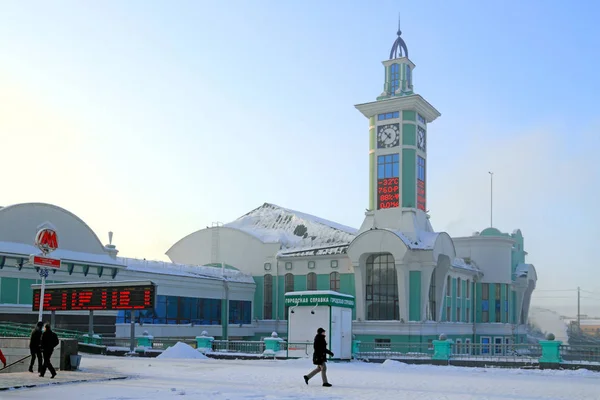 Novosibirsk Russia December 2010 Building Station Suburban Trains Winter Day — Stock Photo, Image