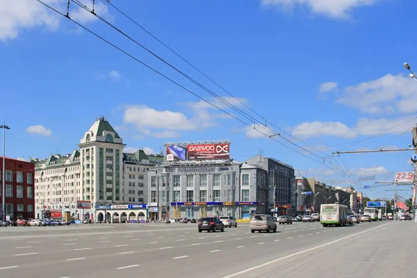 Novosibirsk Rússia Julho 2008 Vista Perspectiva Krasny Praça Lenine Dia — Fotografia de Stock