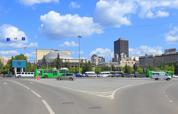 Novosibirsk Rusia Julio 2015 Vista Ópera Plaza Lenin — Foto de Stock