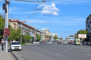 Novosibirsk, Rusya Federasyonu-Temmuz 31, 2015: bir yaz gününde Gogol Sokağı'nın Görünüm